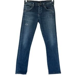 Citizens of Humanity Emerson Slim Boyfriend Distressed Blue Jeans Womens Sz 24
